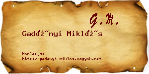 Gadányi Miklós névjegykártya